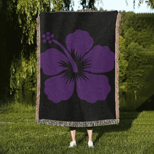 hibiscus - flower - hawaii Woven Blankets