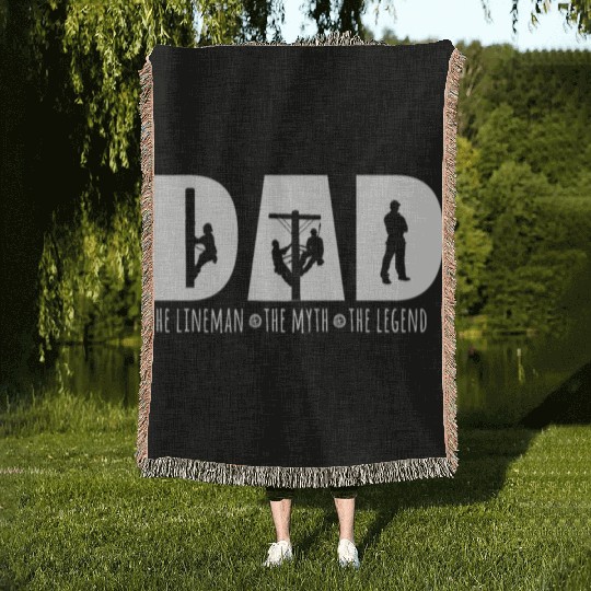 Dad The Lineman The Myth The Legend Granddad | Woven Blankets
