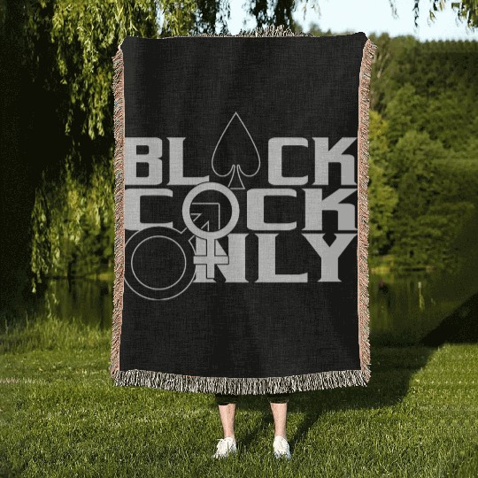 Black Cock Only BBC Cuckold Hotwife Alpha Beta Woven Blankets