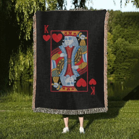 Halloween Playing Card Costume KING OF HEARTS Woven Blankets