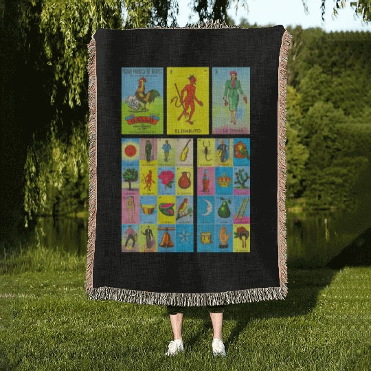 Loteria Mexican Woven Blankets