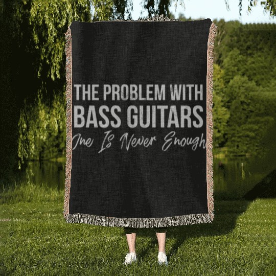Funny Bass Guitar Design Woven Blankets