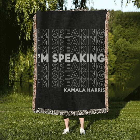 Kamala Harris I'm Speaking Woven Blankets