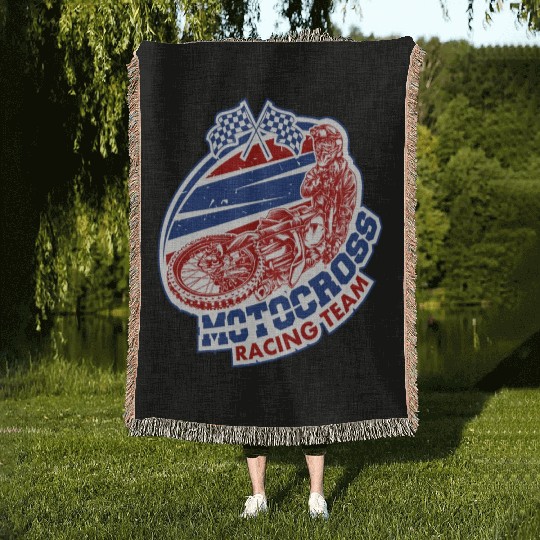 Motocross Racing Team Woven Blankets