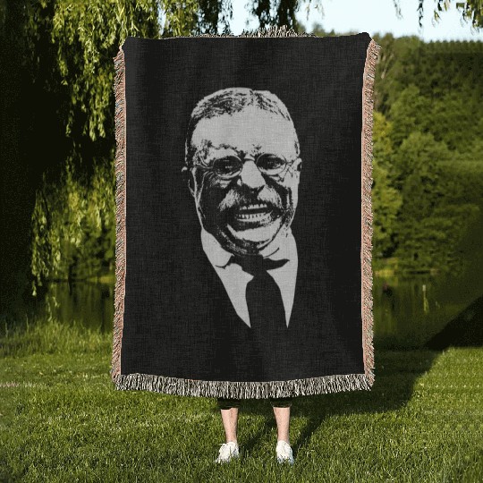 President Teddy Roosevelt Graphic Woven Blankets