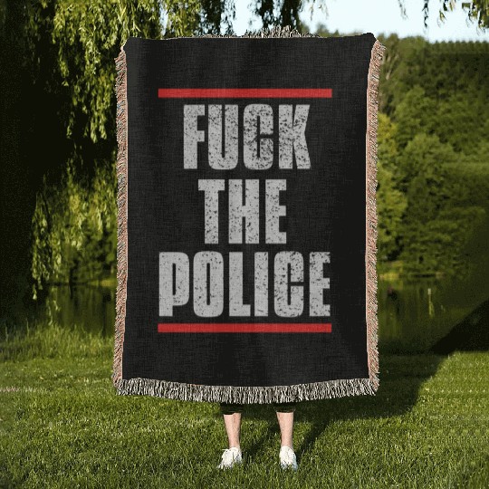 Fuck the Police Woven Blankets