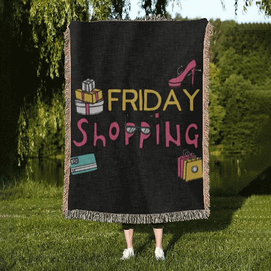 Holiday Shopping Black Friday Shopping Crew Funny Woven Blankets