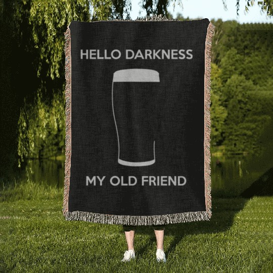 Hello Darkness My Old Friend - Draught Beer Woven Blankets