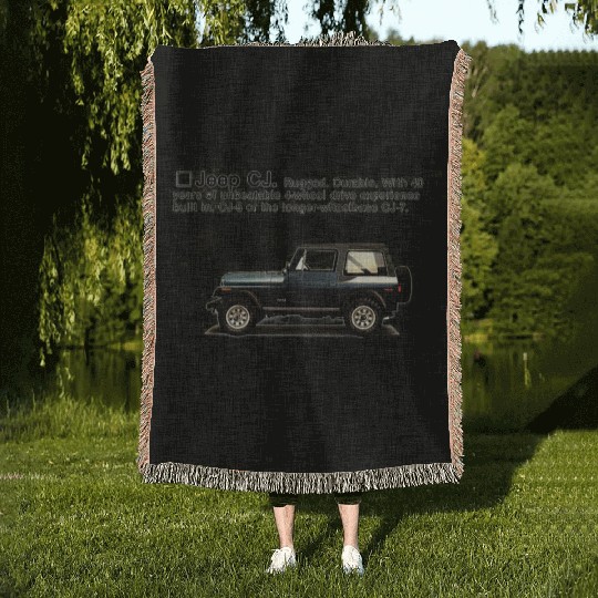 jeep cj Woven Blankets