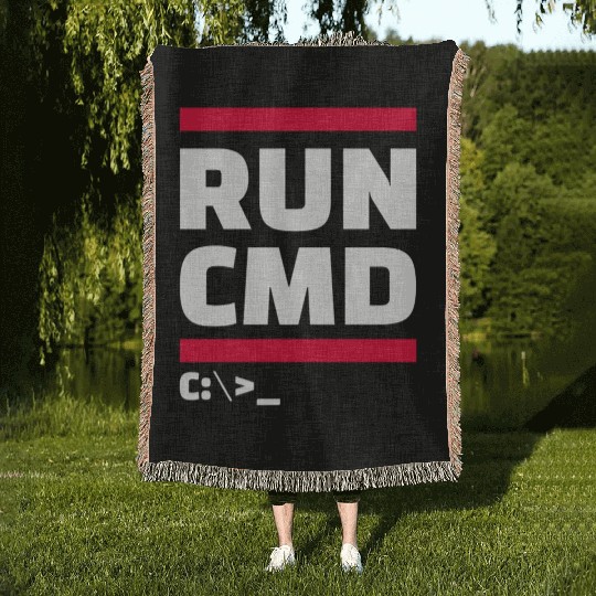 run cmd Woven Blankets
