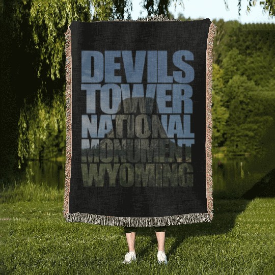 Devils Tower National Monument Wyoming Souvenir Woven Blankets