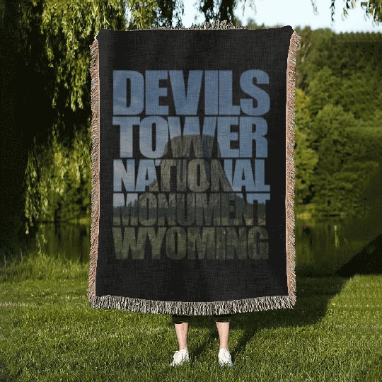 Devils Tower National Monument Wyoming Souvenir Woven Blankets