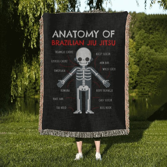 Jiu Jitsu Gifts Anatomy Brazilian Jiu Jitsu Funny Woven Blankets