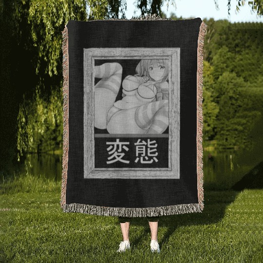 hen Anime Waifu japanese sexy bikin Girl Ahegao Woven Blankets