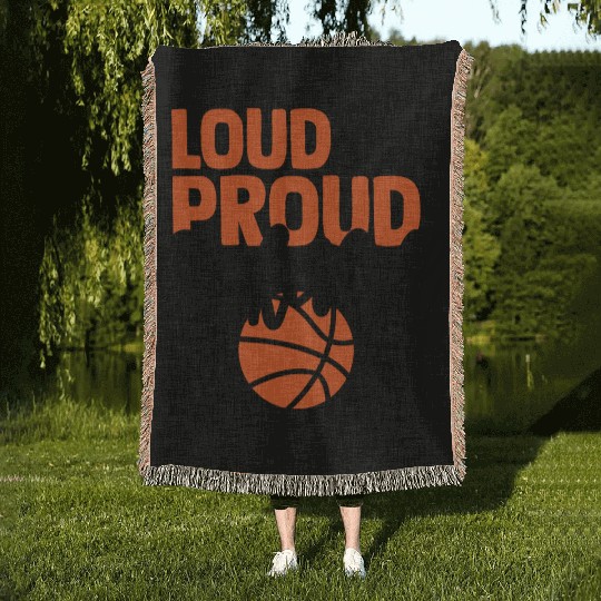 Loud And Proud Basketball Mom Woven Blankets