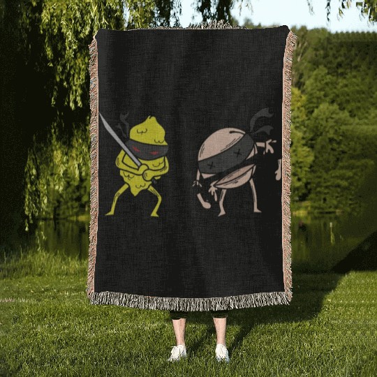 Iced Tea Lemon and Peach Fight Woven Blankets