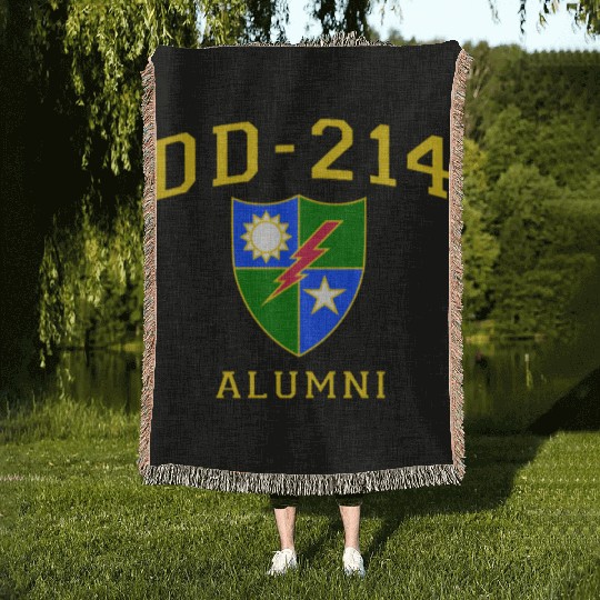 US Army Ranger Veteran DD214 Alumni Logo Insignia Woven Blankets