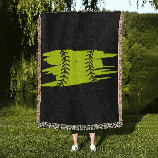 Softball Catcher Baseball Pitcher Bat Ball Player Woven Blankets