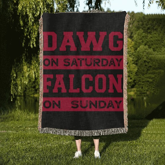 Dawg On Saturday Falcon On Sunday Atlanta Athens F Woven Blankets