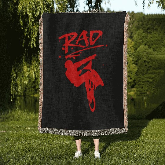 RAD BMX Bike Grafitti 80s Movie Radical Woven Blankets