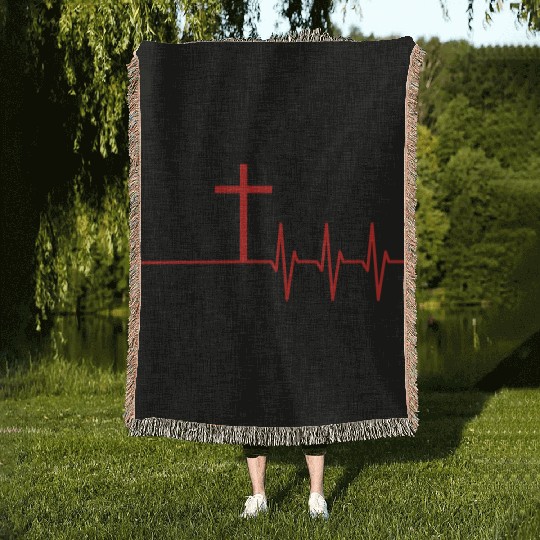 Jesus heartbeat Jesus loves you Jesus loves yJesus Woven Blankets