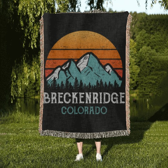 Vintage Breckenridge Woven Blankets Retro Sun Mountains