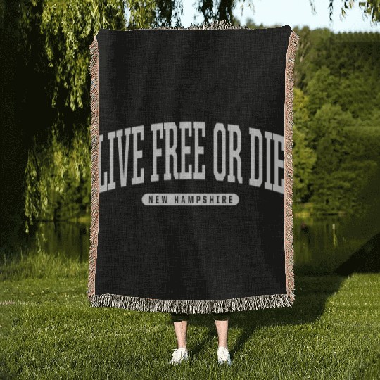 College Style Live Free Or Die New Hampshire Souve Woven Blankets