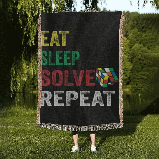 Colorful Cube Math Woven Blankets