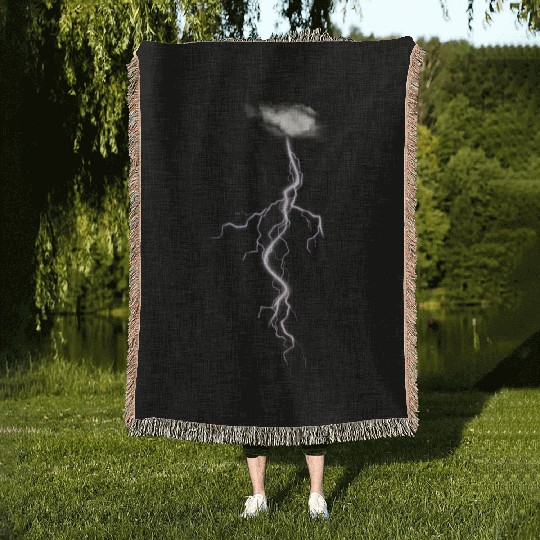 Lighting Gift Idea Lightning Bolt Graphic Woven Blankets