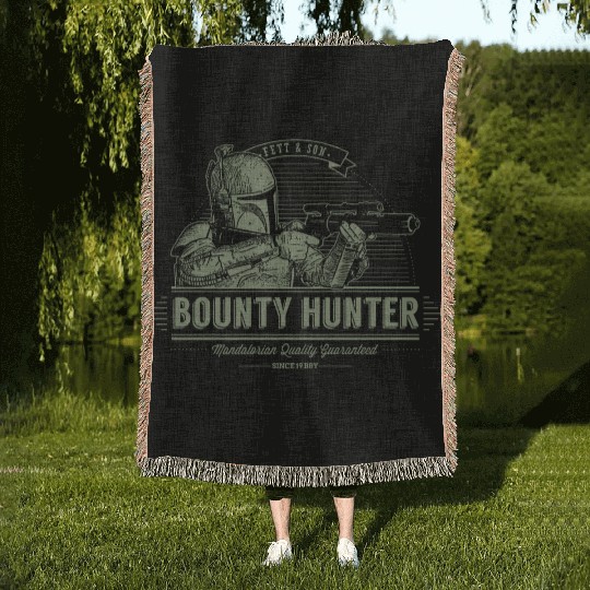 Boba Fett and son Bounty hunter Woven Blankets