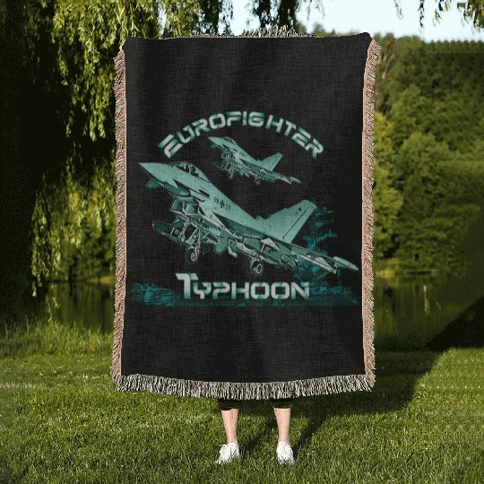 Eurofighter Typhoon fighter jet Woven Blankets