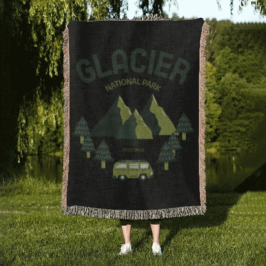 Glacier National Park Montana Travel Woven Blankets