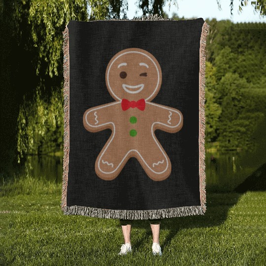 Gingerbread man Woven Blankets