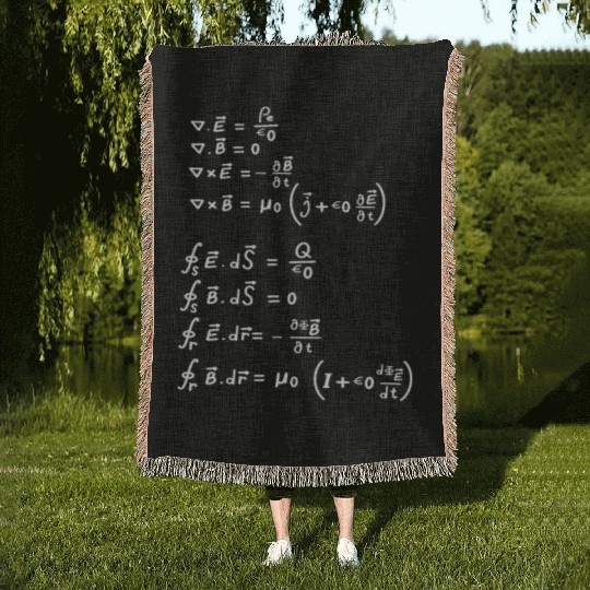 Maxwell's Equation Physics Math Science Funny Gift Woven Blankets