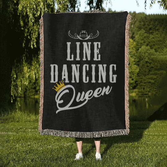 Line Dancing Cowgirl Queen Line Dance Woman Woven Blankets