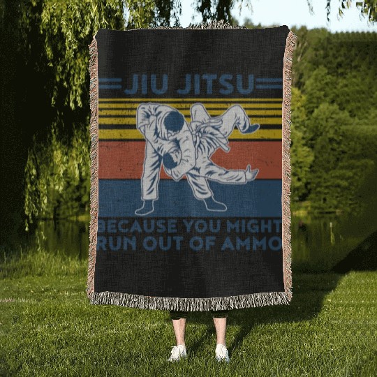 Jiu Jitsu Funny Mens Vintage BJJ MMA Jujitsu Woven Blankets