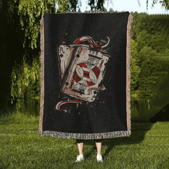 Poker Cards Woven Blankets