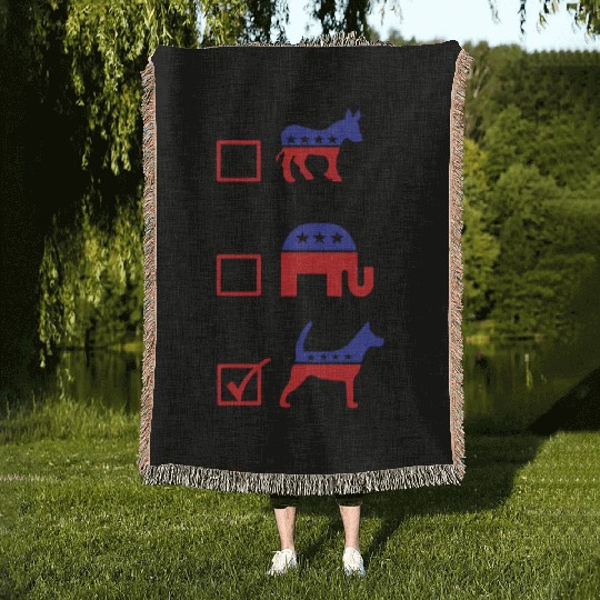 Republican Dog Voting Ballot Paper Democrat Woven Blankets