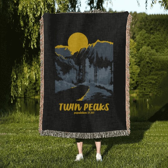 Twin Peaks Welcome To Twin Peaks Poster Woven Blankets