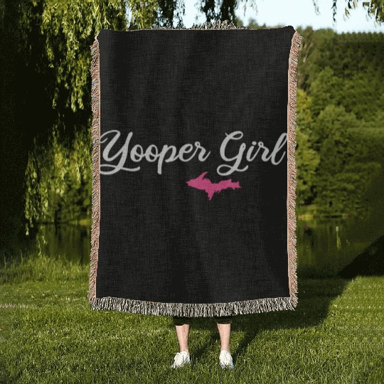 yooper girl, upper peninsula gifts Woven Blankets