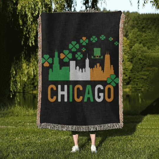 Chicago Irish Pride St Patricks Day Woven Blankets