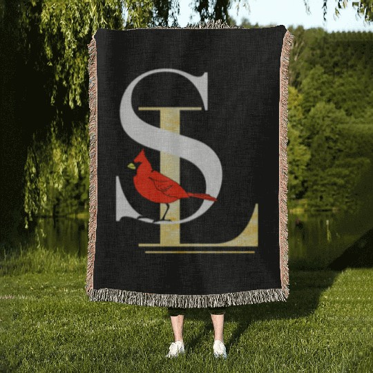 Saint Louis Red Cardinal Dress Elegant Font Design Woven Blankets