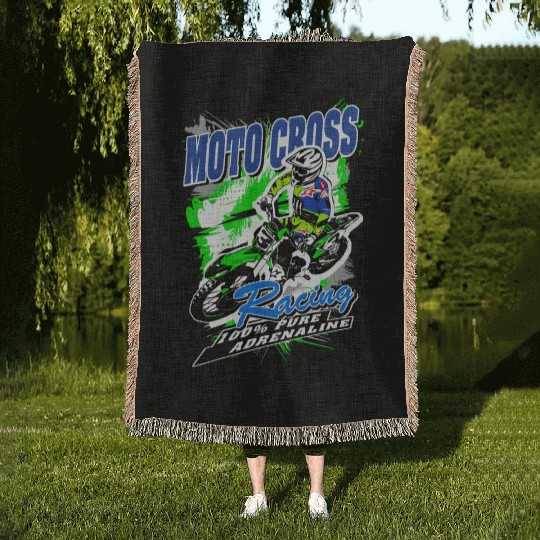 Motocross - Moto Cross - Supercross - MX - SX Woven Blankets