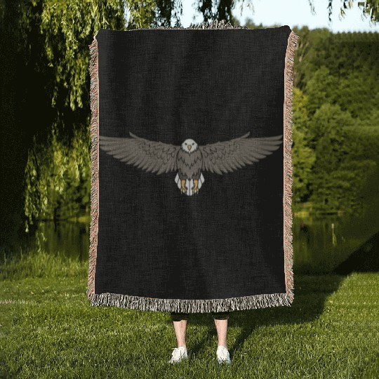 Bald Eagle Flying Cool Eagle Lovers Woven Blankets