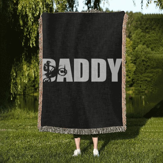 Motocross Daddy Dirt Bike Motorcycle Father's Day Woven Blankets