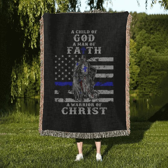 Police Officer Knight Templar A Child Of God A Man Woven Blankets
