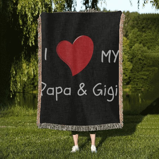 I Love My Papa Gigi Woven Blankets
