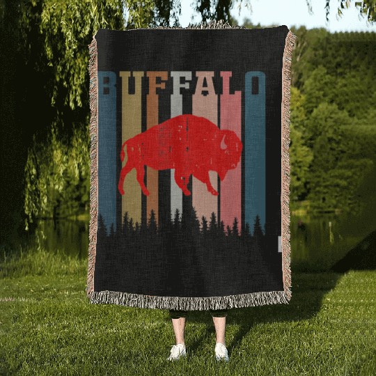 Vintage Retro Bills Fan Mafia Gift For Buffalo Fan Woven Blankets