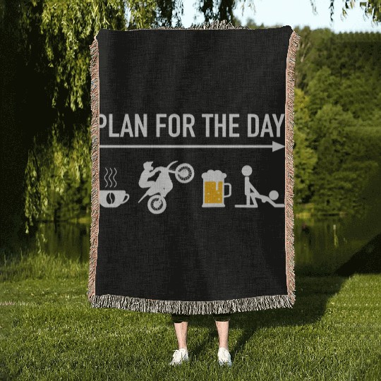 Motocross Daily Plan - Plan For The Day Woven Blankets