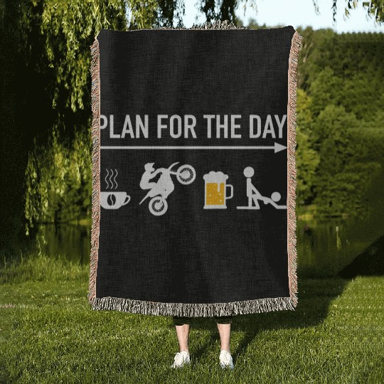 Motocross Daily Plan - Plan For The Day Woven Blankets